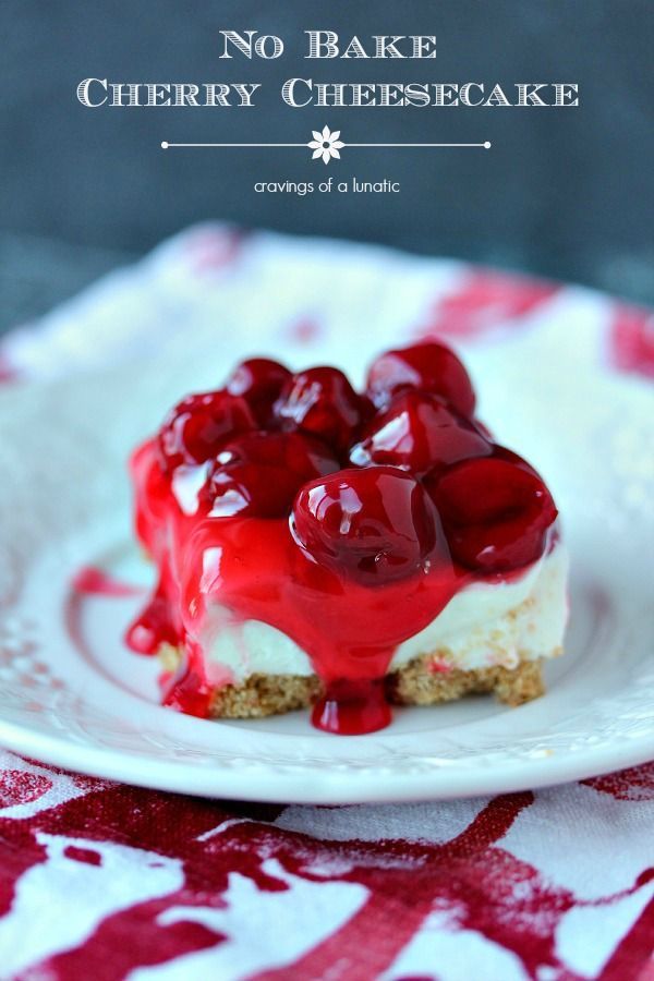 No Bake Cherry Cheesecake Bars | These no bake cherry cheesecake bars are sure to be a hit with family and friends. Whip up a