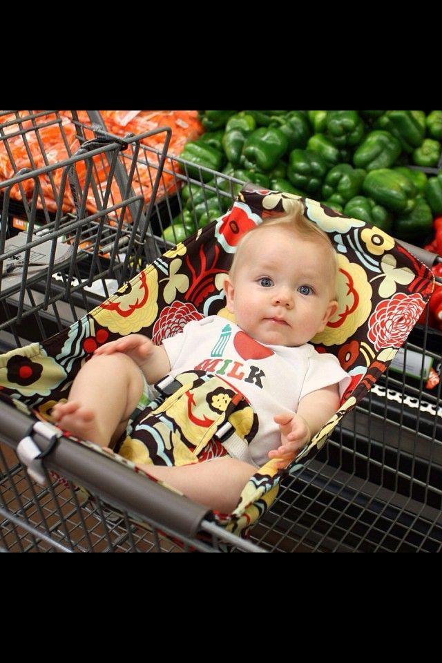 Ohmygosh adorable! Looks comfy :) Shopping cart hammock by Binxy Baby #bigbabybasketsweeps