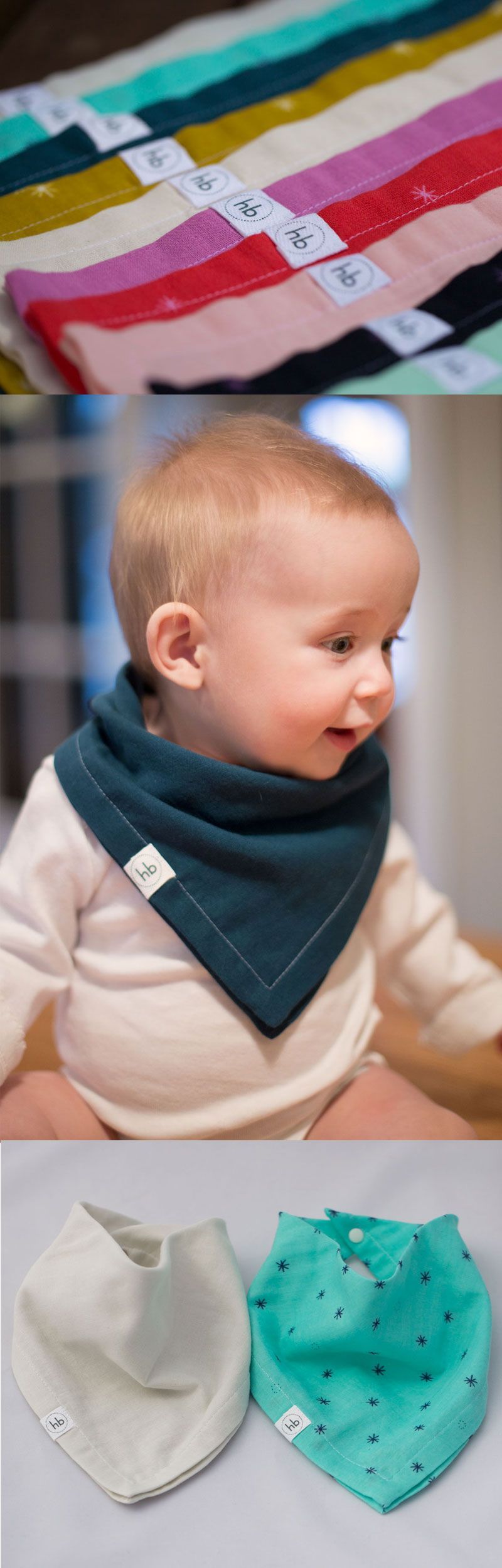 Ollie Bandana Drool Bib | Hemming Birds Boutique Soft, absorbent, stylish.  Gender neutral colors included.  Makes a great unique