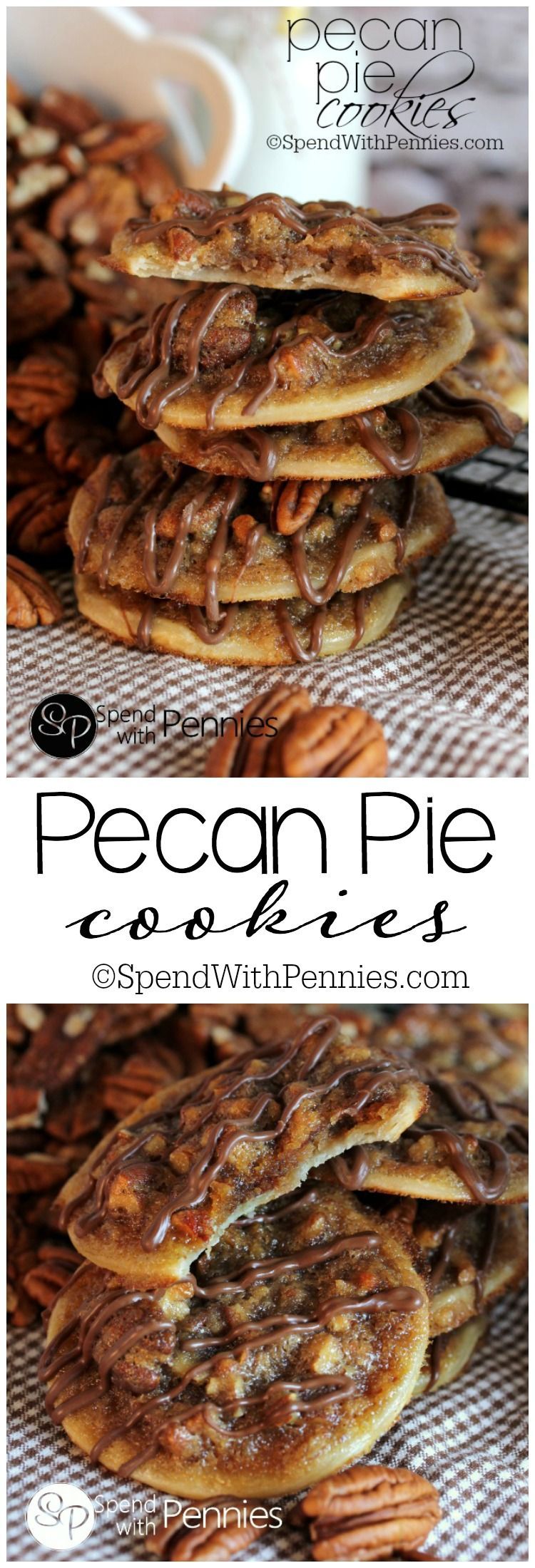 Pecan Pie Cookies! These have a deliciously sweet, caramel-y, nutty filling with a flaky pastry! Easy to make, easier to eat!