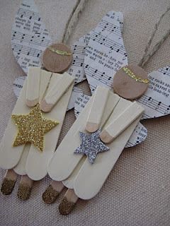 Popsicle stick angels. LOVE this!!!! We will be making this this year…I may even have this for Sam’s class…maybe bring two