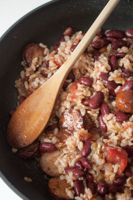 Quick Red Beans and Rice with Andouille Sausage – Makes the house smell SO good and tastes delicious! Perfect hearty meal for