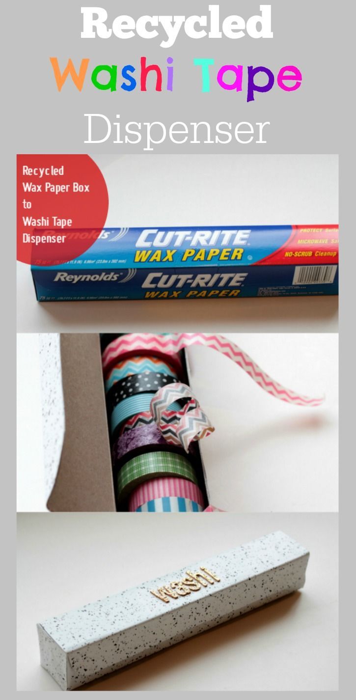 Recycled wax paper box to Washi Tape Dispenser