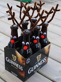 reindeer beer bottles for Xmas eve box