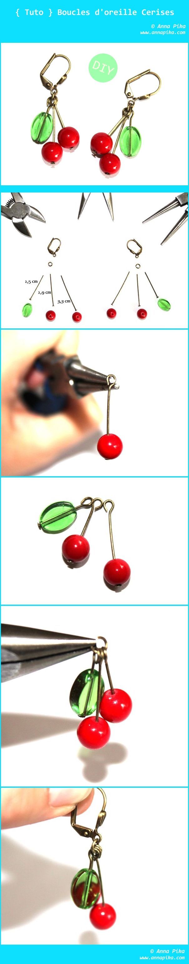 Reminds me of when I was a child and we used to hand cherrys over our ears. DIY Cherry Earring Tutorial