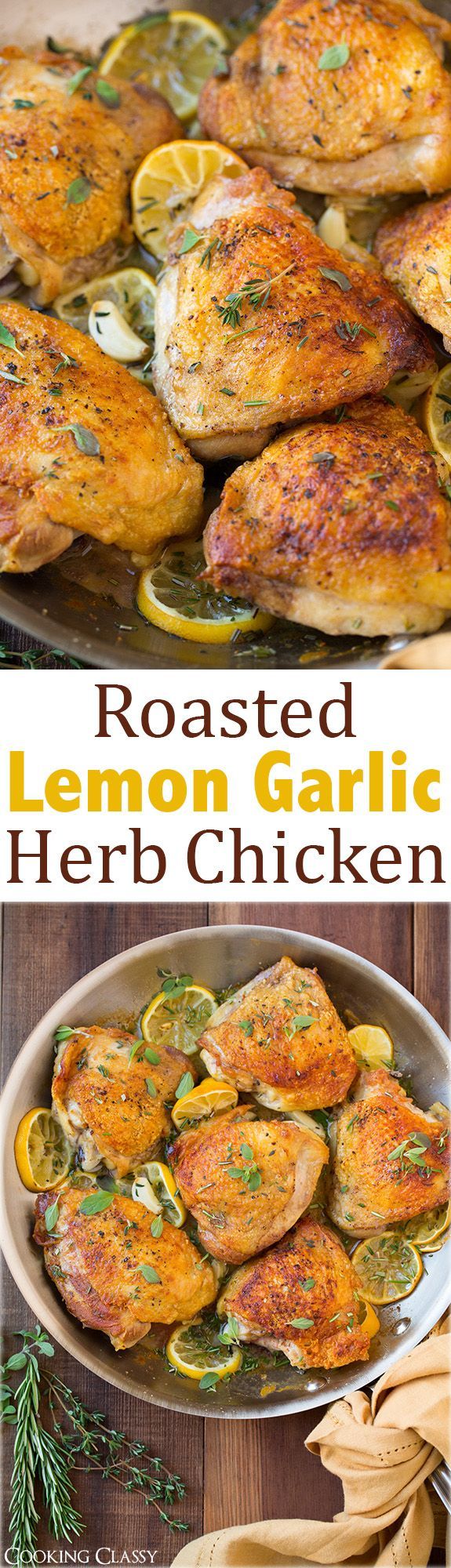 Roasted Lemon Garlic Herb Chicken – this chicken is DELICIOUS! Easy to make and the whole family loved it!
