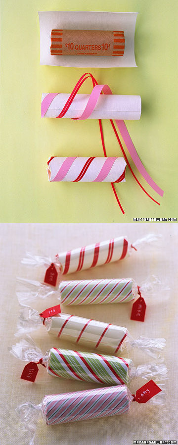 roll of coins stocking stuffer…cute idea!! So doing this! My boys love coins!
