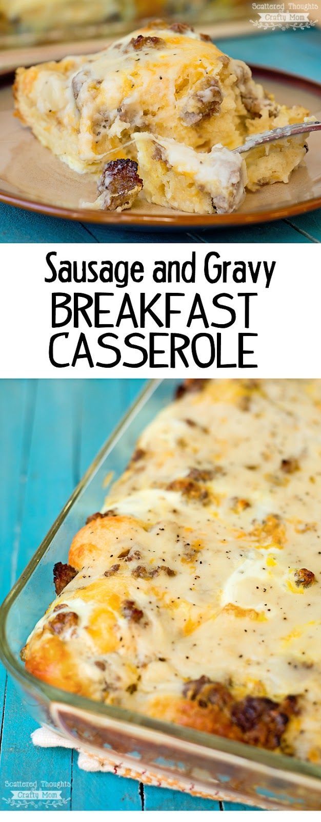 Sausage, Gravy and Biscuit Breakfast Casserole recipe. This breakfast dish is perfect to double for large groups and can be
