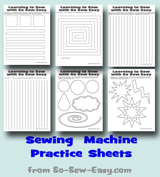 Sewing machine practice sheets.  Follow along the lines and practice various different types of stitches