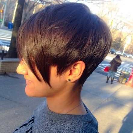 Short Hairstyle with Long Bangs – Women Short Haircut 2015