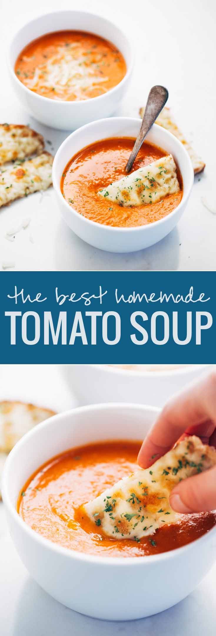 Simple Homemade Tomato Soup – just a handful of pantry ingredients and 20 minutes hands-on time is all it takes to make this