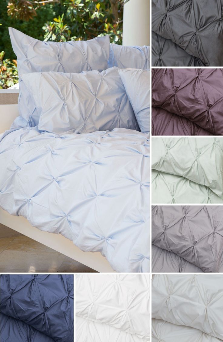 Sleep on a cloud with silky soft 400 thread count pintuck bedding and duvet covers for your modern home. Pick from a variety of