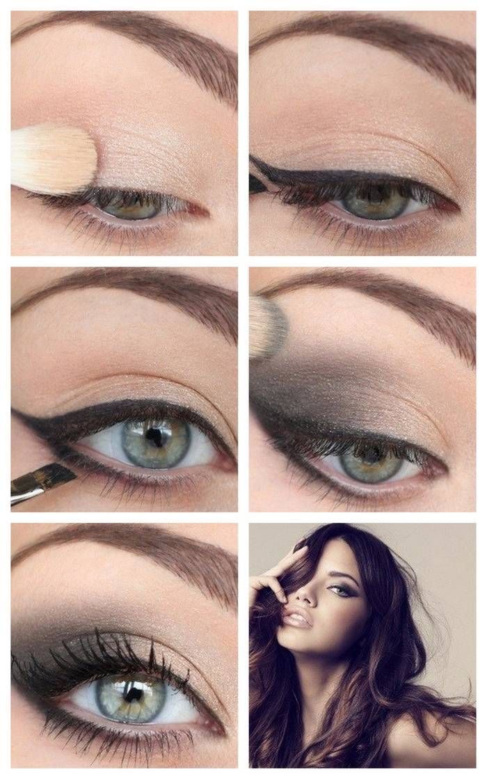 Smokey eye for green eyes- Adrianna Lima eye makeup (I don’t think the eye color matters in order to try this.)