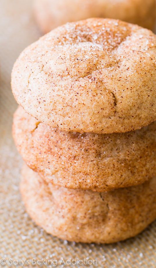 Soft, thick, chewy, wonderful Snickerdoodles. Pure snickerdoodle goodness right here! An easy recipe, too!