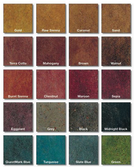 Stained Polished Concrete Color Chart