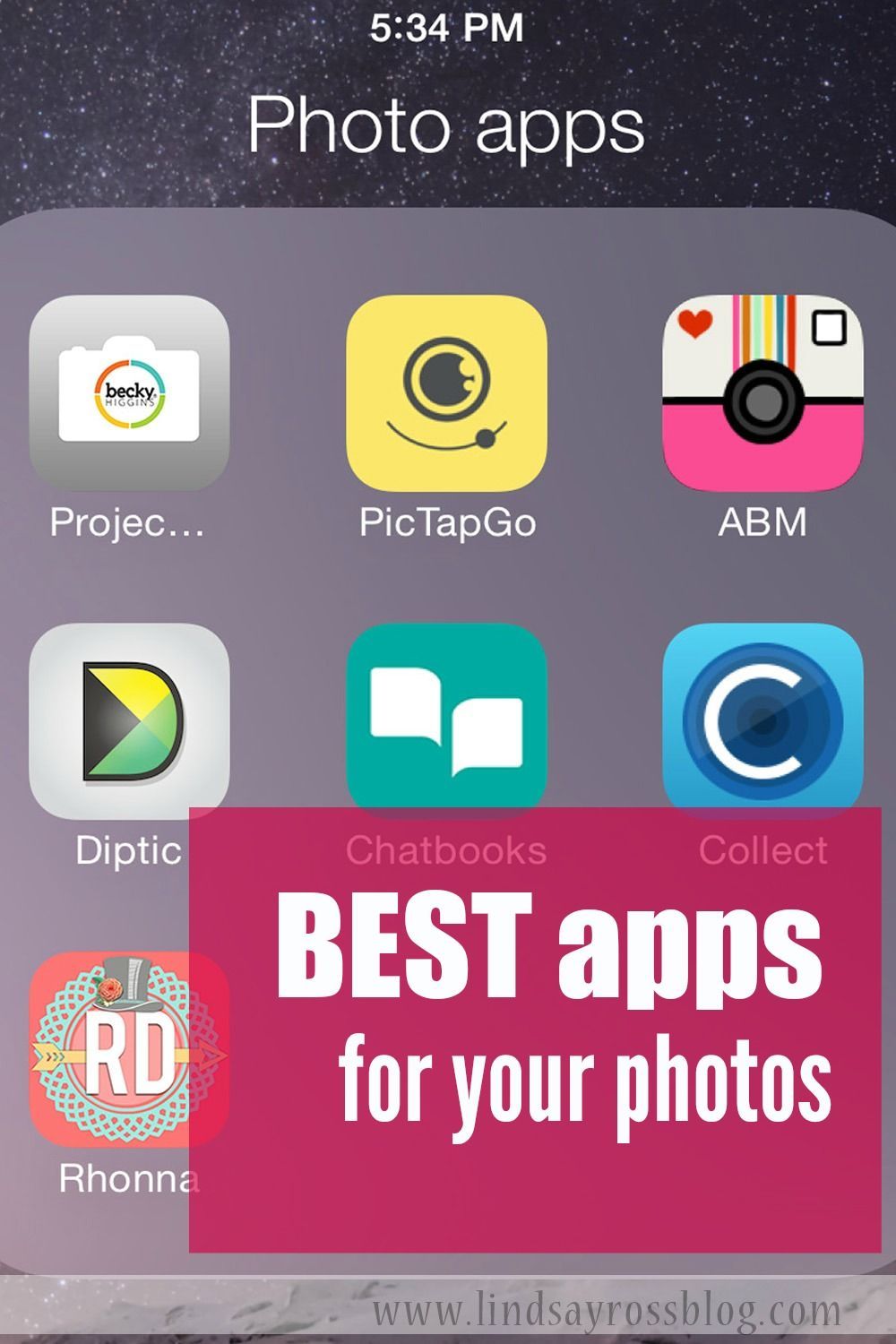 The BEST apps for all your photos.  Photo editing apps, photo documenting apps, apps to add words to photos, best instagram app,