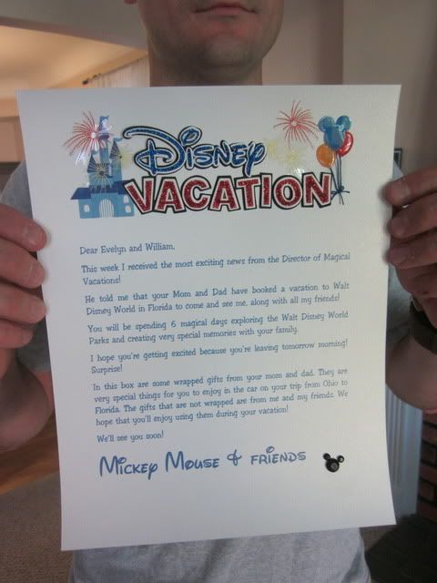The letter from Mickey that was inside the reveal box (a large package that was “mailed” from Mickey). Linked to the reveal video.