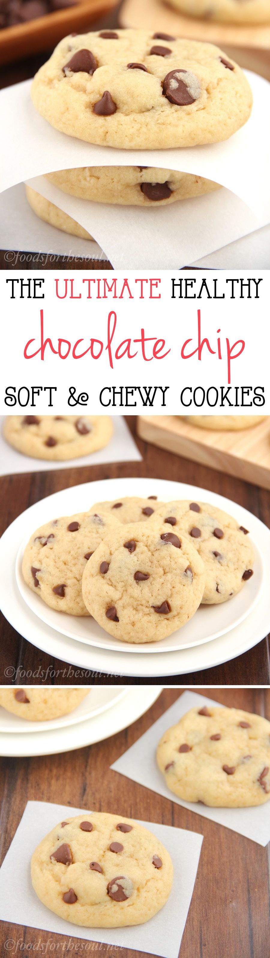 The ULTIMATE Healthy Chocolate Chip Cookies — so buttery, soft & chewy! No one would ever guess they’re secretly skinny & low in