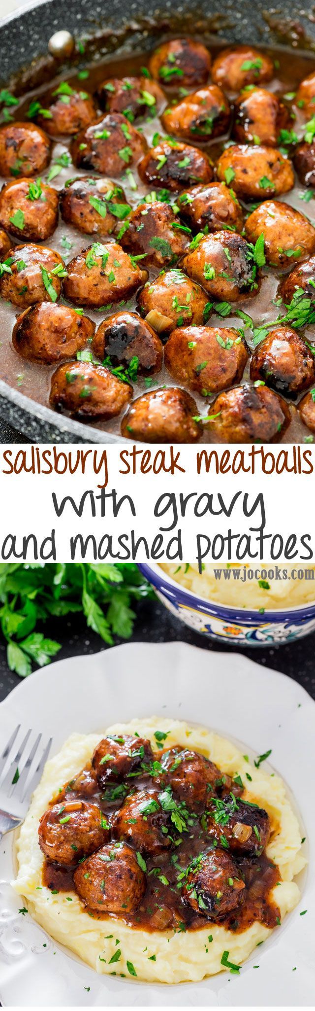 These Salisbury Steak Meatballs with Gravy and Mashed Potatoes are a classic and a true comfort food. An incredibly delicious and