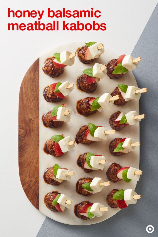 This honey balsamic meatball kabob recipe is out of control. They can be table-ready in about 30 minutes but will disappear at