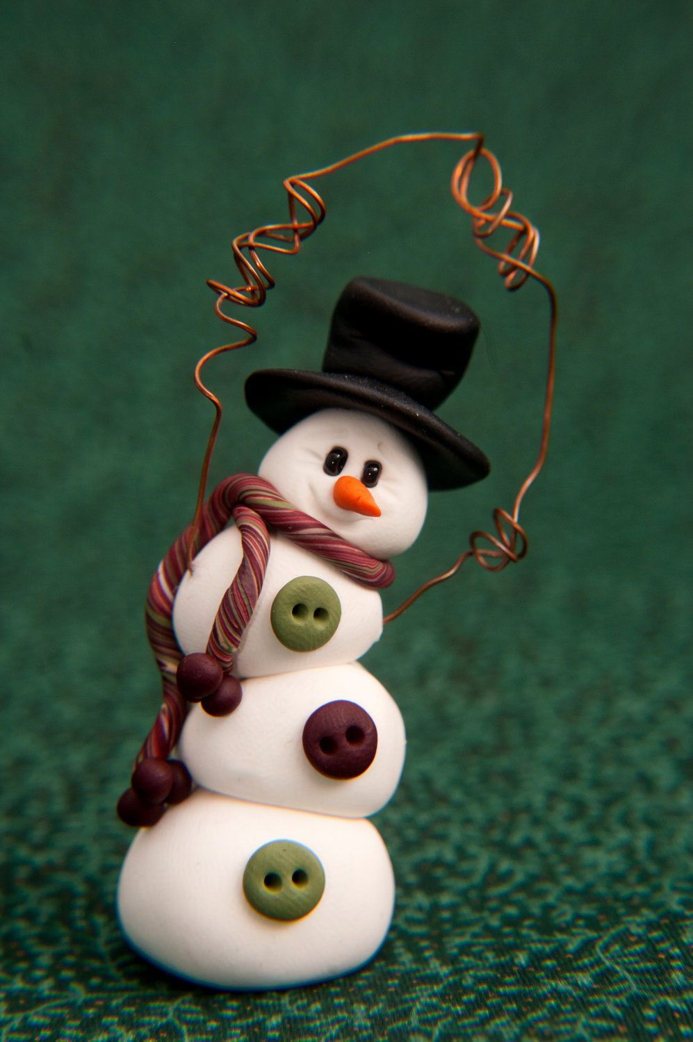Topsy-Turvy Clay Snowman Ornament. Cute idea to make ornaments for the girls christmas tree, change the colors to make it more