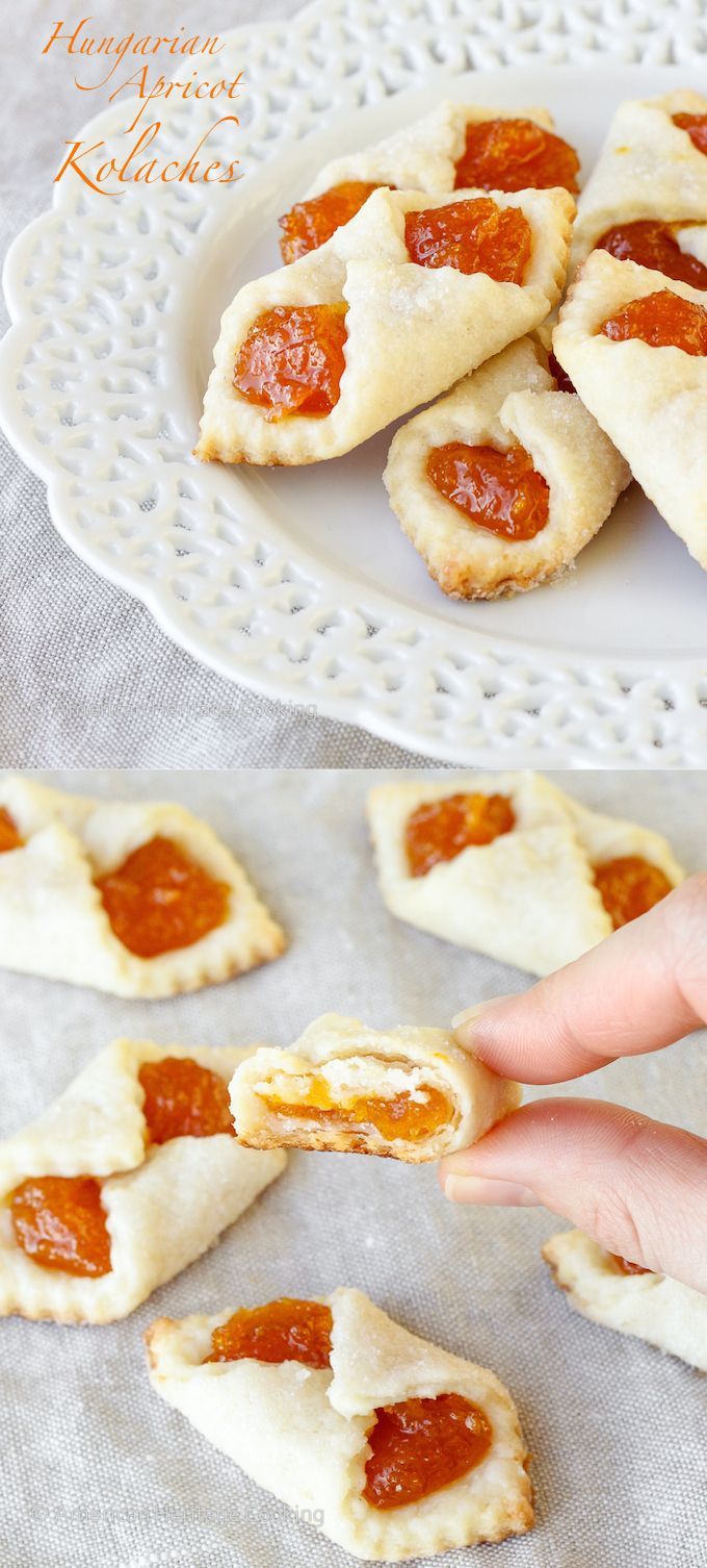 Traditional Hungarian Apricot Kolaches | My Hungarian husband’s favorite Christmas Cookie recipe! He says they taste just like his