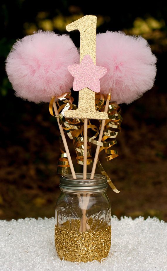 Twinkle Twinkle Little Star Party Pink and Gold Centerpiece Table Decoration
