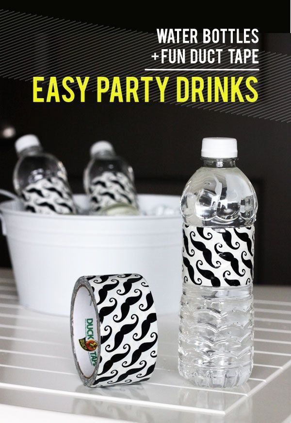 Use Duct Tape as Water Bottle Wraps. Use a solid color and write names on them to cut back on waste