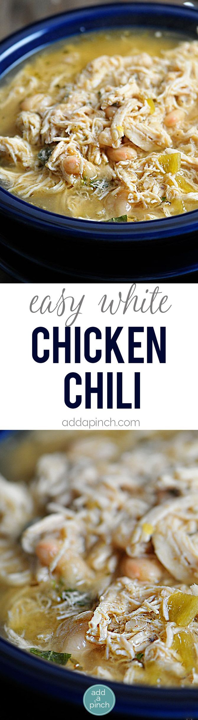 White Chicken Chili makes a delicious meal full of spicy chili flavor, white beans and chicken.