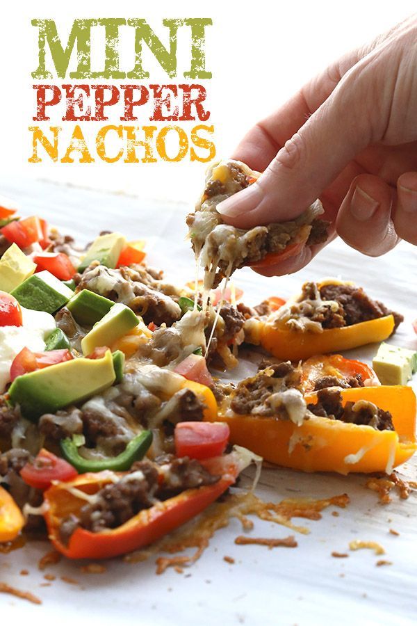 Who says nachos have to be made with tortilla chips? Mini peppers make a great low carb base for your favorite nacho toppings. And