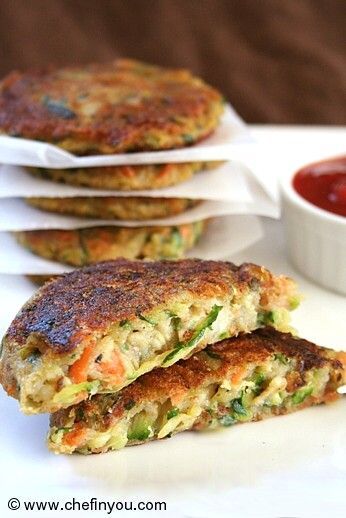 Zucchini Potato Fritters Recipe – Zucchini Cutlets, a delicious and colorful mix of vegetables (Potatoes, carrots and Zucchini)