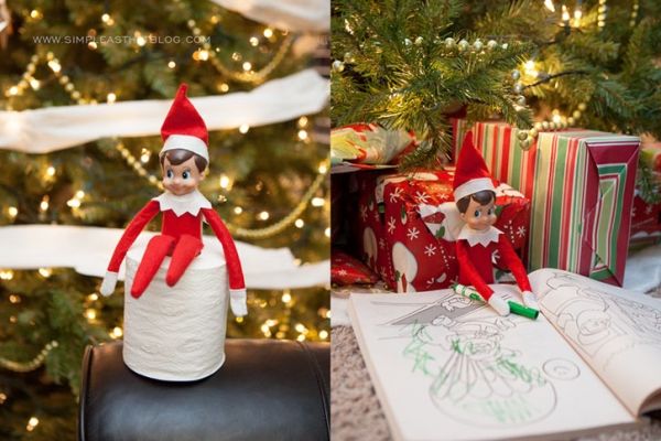 Let Him Color -   25 Funny & Easy Elf on the Shelf Ideas!