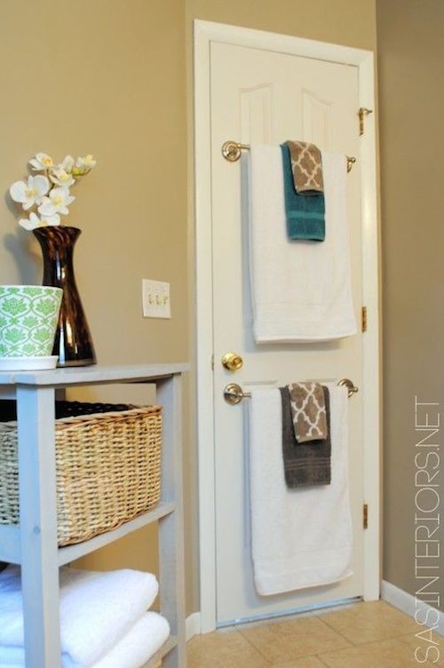 #5. Use the back of a bathroom door to hang towels! | 29 Sneaky Tips For Small Space Living