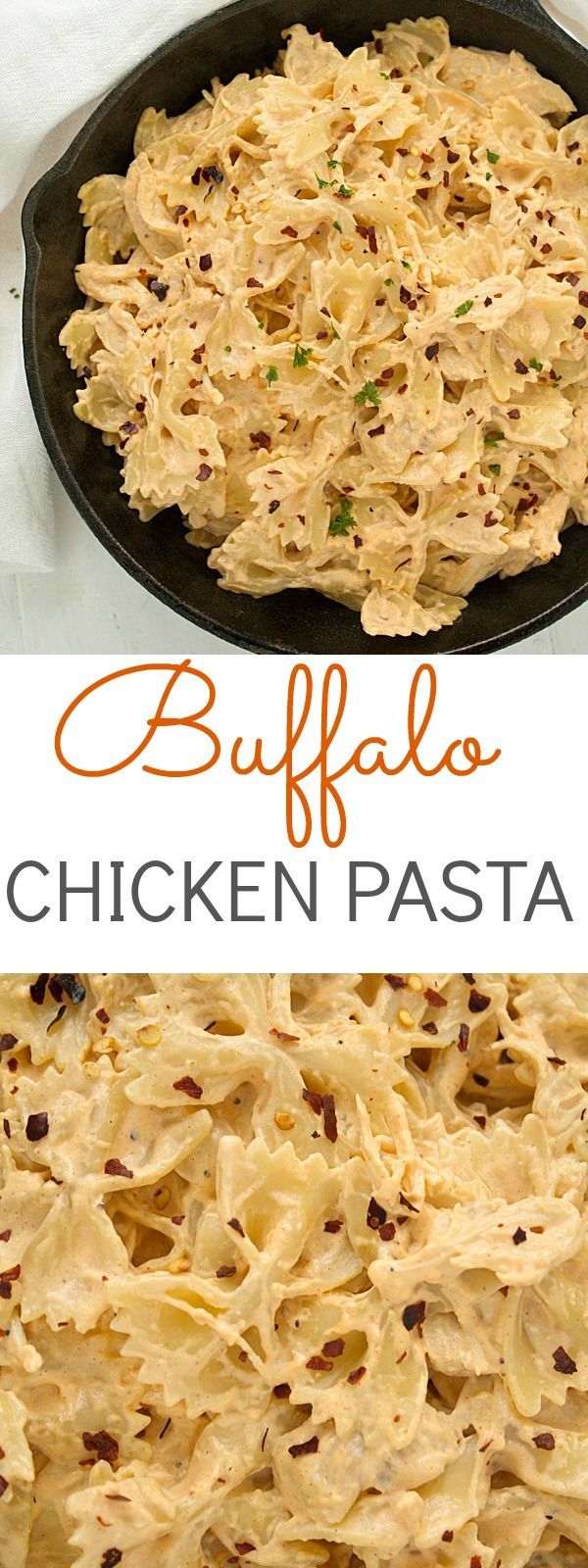 An incredible buffalo chicken pasta recipe – perfect for the games! Also is perfect anytime of the year!