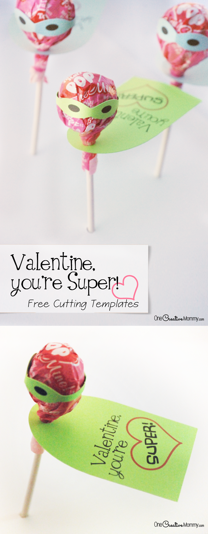 Any kid will be the talk of the class with these super cool Tootsie Pop Valentines {Printable and Silhouette Cutting File from
