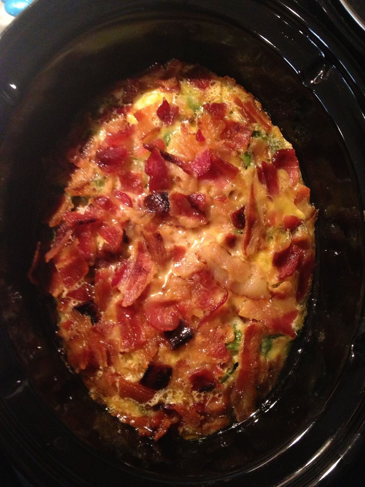 Bacon and cheese crock pot quiche / #lowcarb shared on facebook.com/…