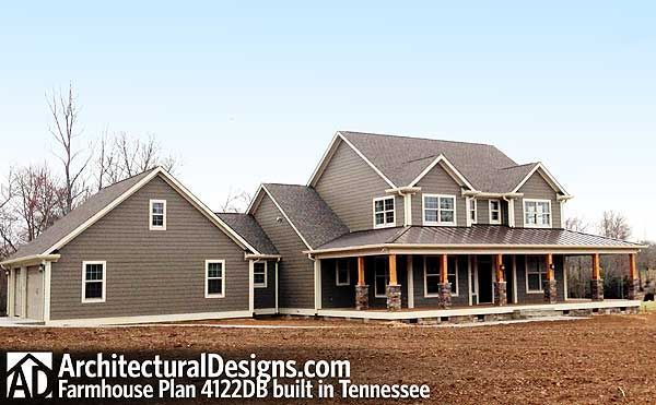 Check out Farmhouse Plan 4122DB built by Pam in Tennessee!