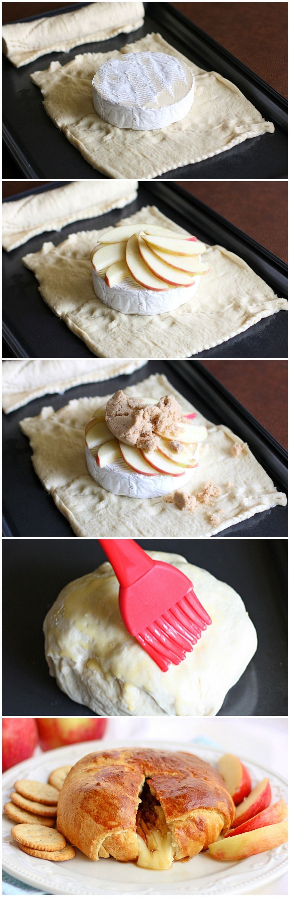 Crescent Wrapped Baked Apple Brie #pillsbury