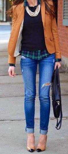 Fall Outfit With Ripped Jeans and Coat