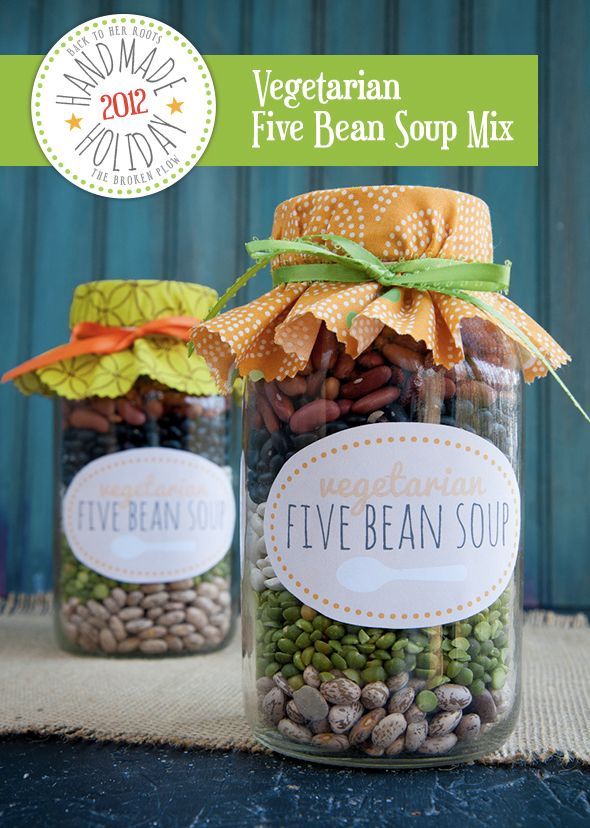 gift in a jar – 5 bean vegetarian soup!  Making this tonight for teachers gifts!      I’ve done this!