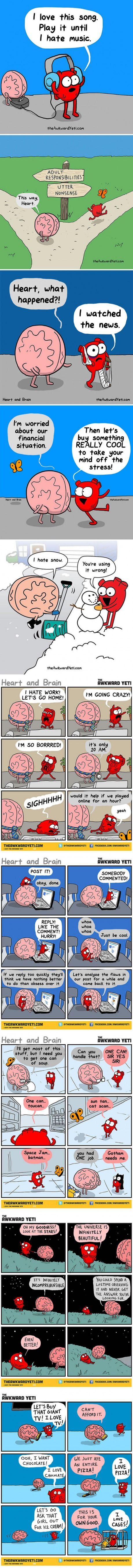 HAHAHA Heart Vs. Brain (By Awkward Yeti)