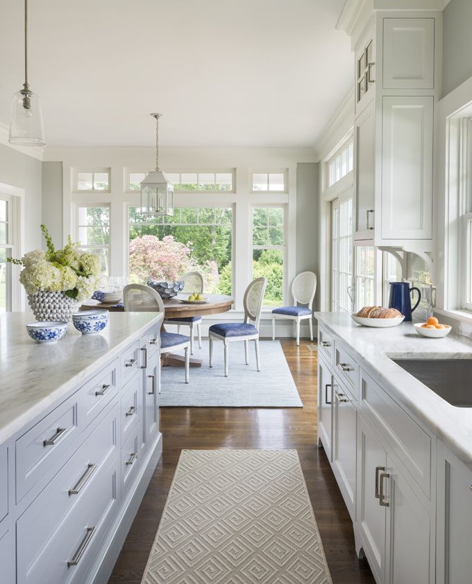 Hamptons style kitchen and dining area.
