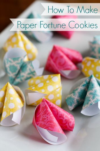 How To Make Paper Fortune Cookies — these cute paper fortune cookies are super easy to make! Not just for Chinese New Year,