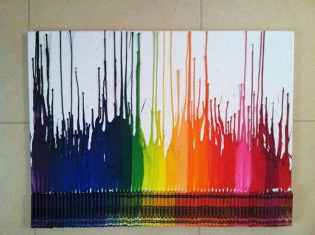 Start Out Learning The Basics Of Melting Crayons Onto Canvas. -   Few Ways To Create Melted Crayon Art