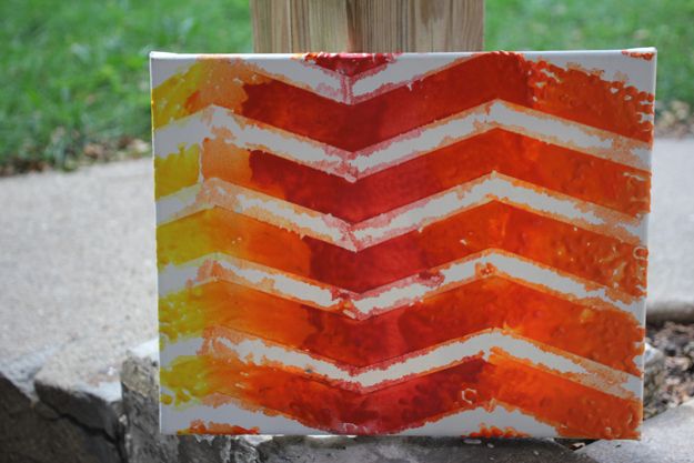 Or Add Tape To A Blank Canvas To Create Patterns And Shapes. -   Few Ways To Create Melted Crayon Art