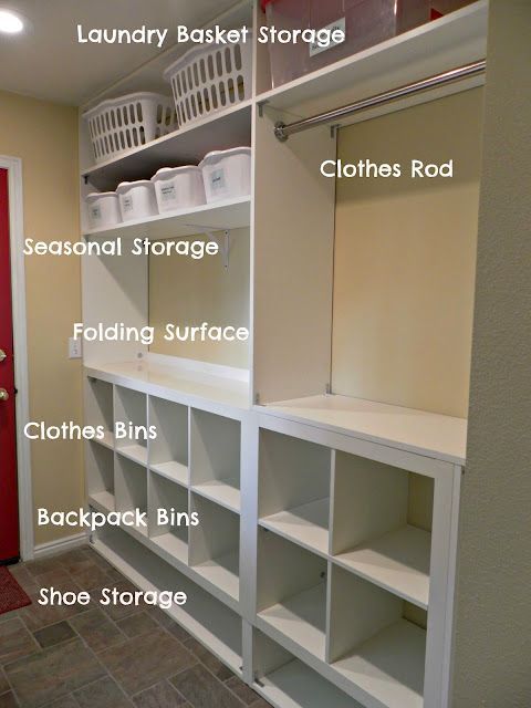I think I have Laundry room storage envy! Built In Storage for Laundry Room…oh my…