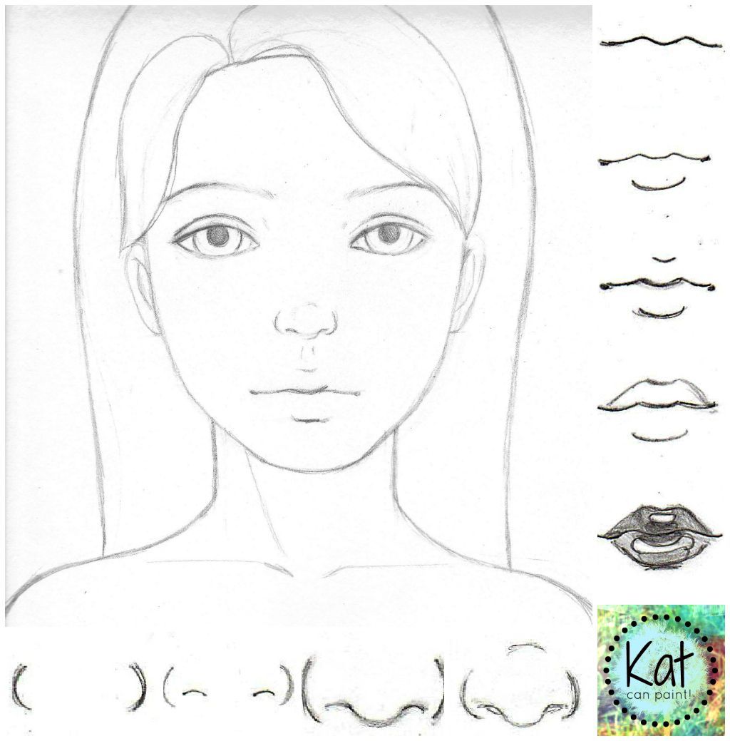Learn How to Draw Noses! Cute as a button in 4 simple steps – Kat can Paint