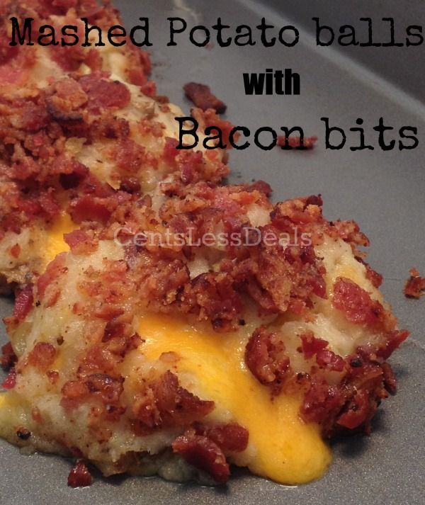 Loaded Mashed Potato Balls with Bacon Bits recipe. OMG these are so easy to make and totally delicious!!