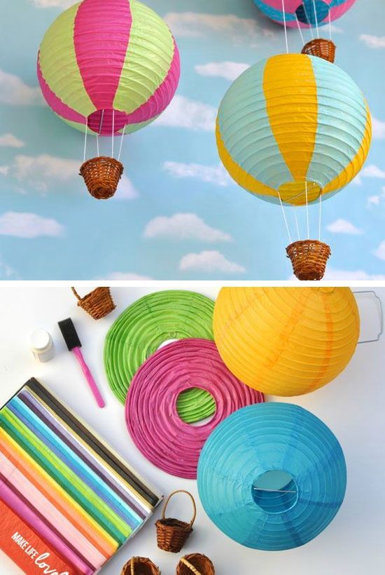 Paper Lantern Hot Air Balloons | Click for 25 DIY Nursery Decor Ideas | DIY Decorating Ideas for Toddlers Boys Room