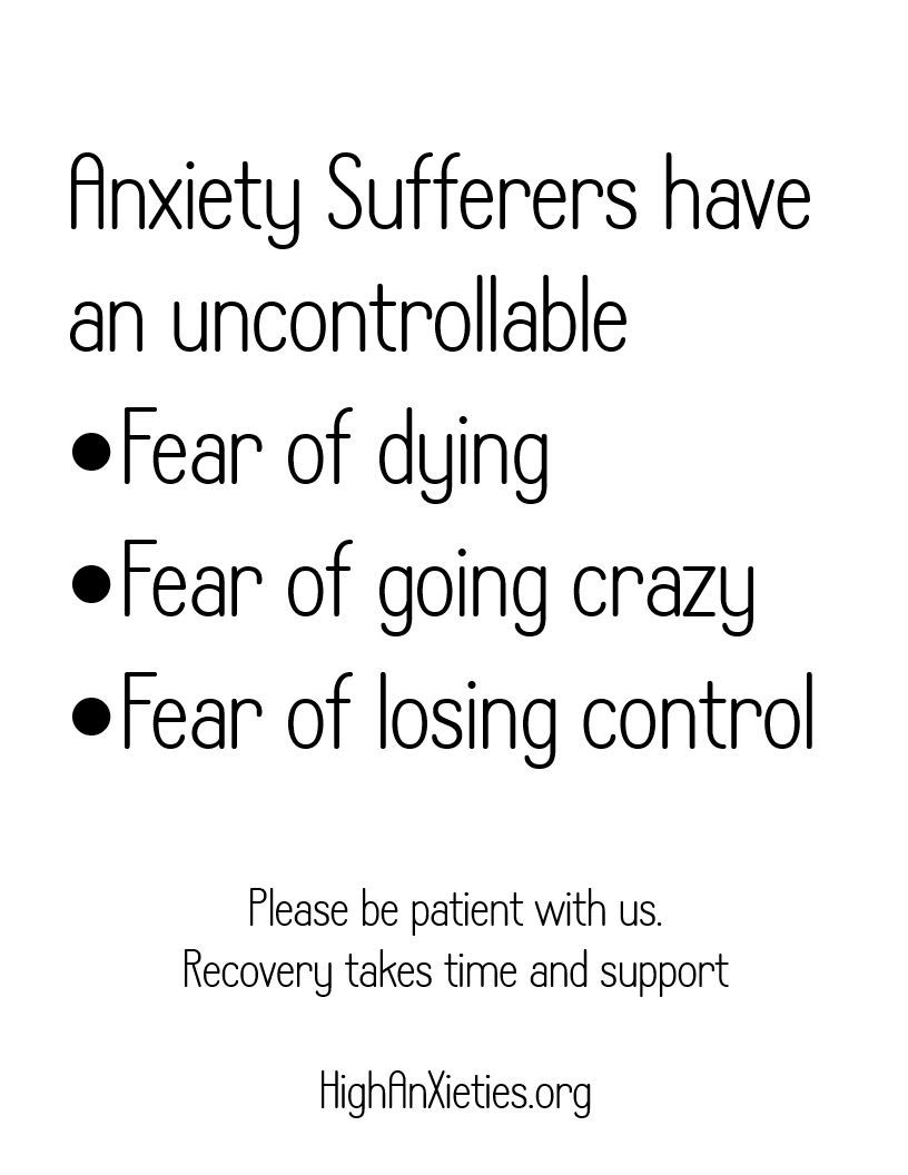 Please support those with anxiety disorders. It’s a real illness and we need support.